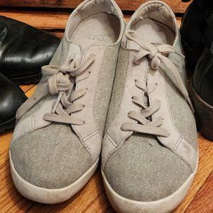 Dansko Olisa Grey Canvas Sneakers Lace Up